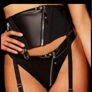 NWT Honey Birdette George Waspie Garter Belt Goth Lingerie